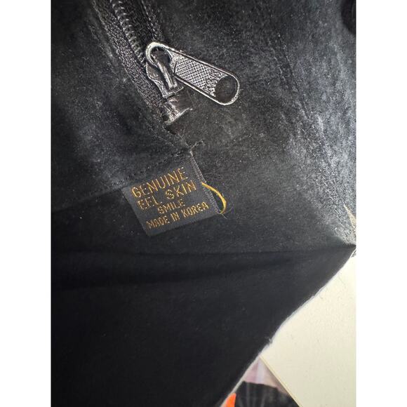 Vintage Black Eel Skin Purse with Adjustable and Removable Strap - Picture 7 of 8